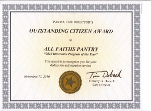 Photo of an Outstanding Citizen Award