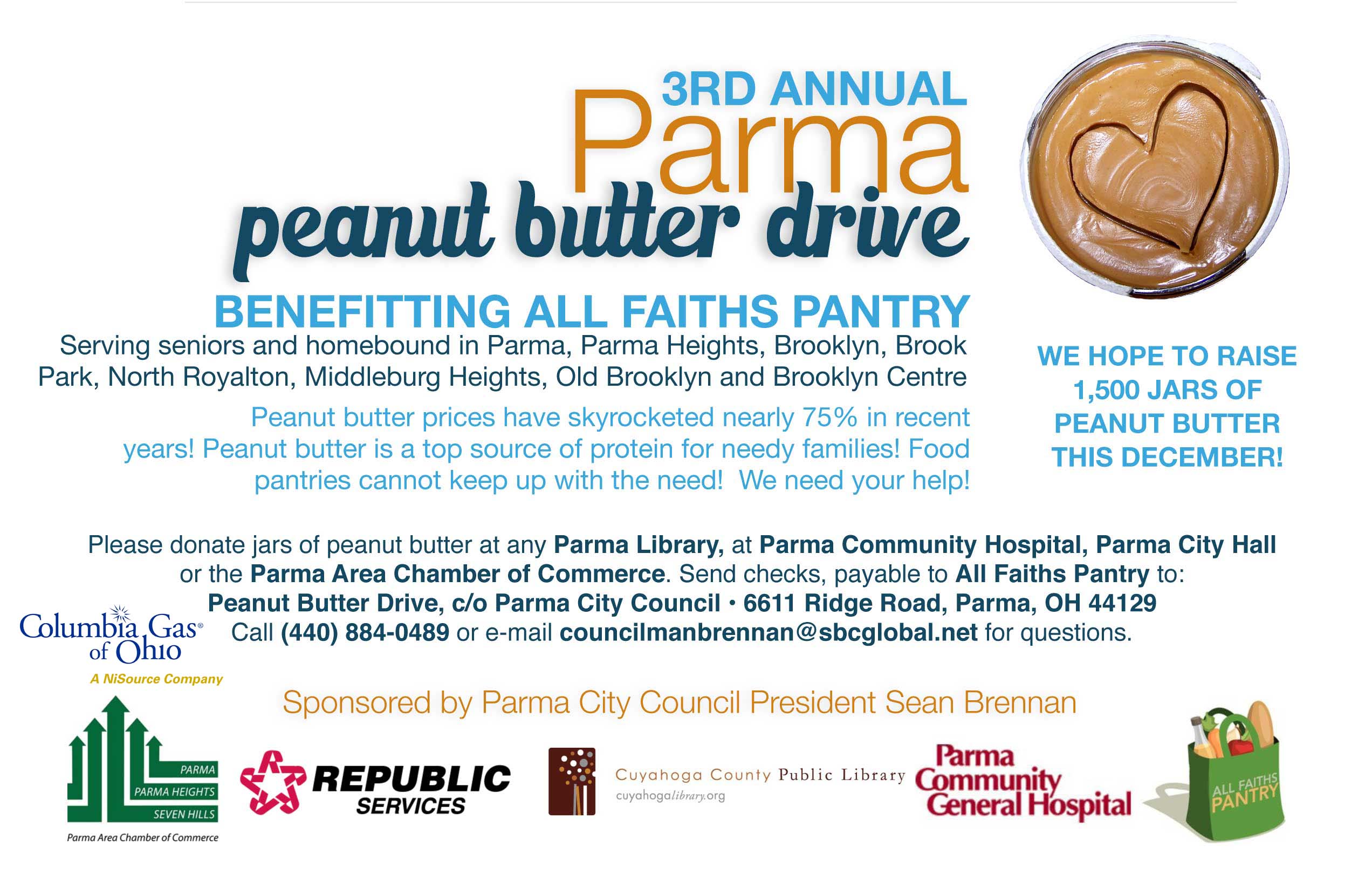 PRESS RELEASE – 2013 The Third Annual Parma Peanut Butter Drive