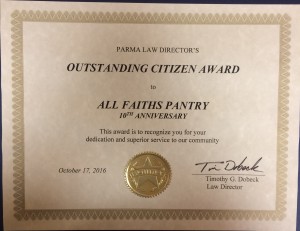 Photo of an Outstanding Citizen Award