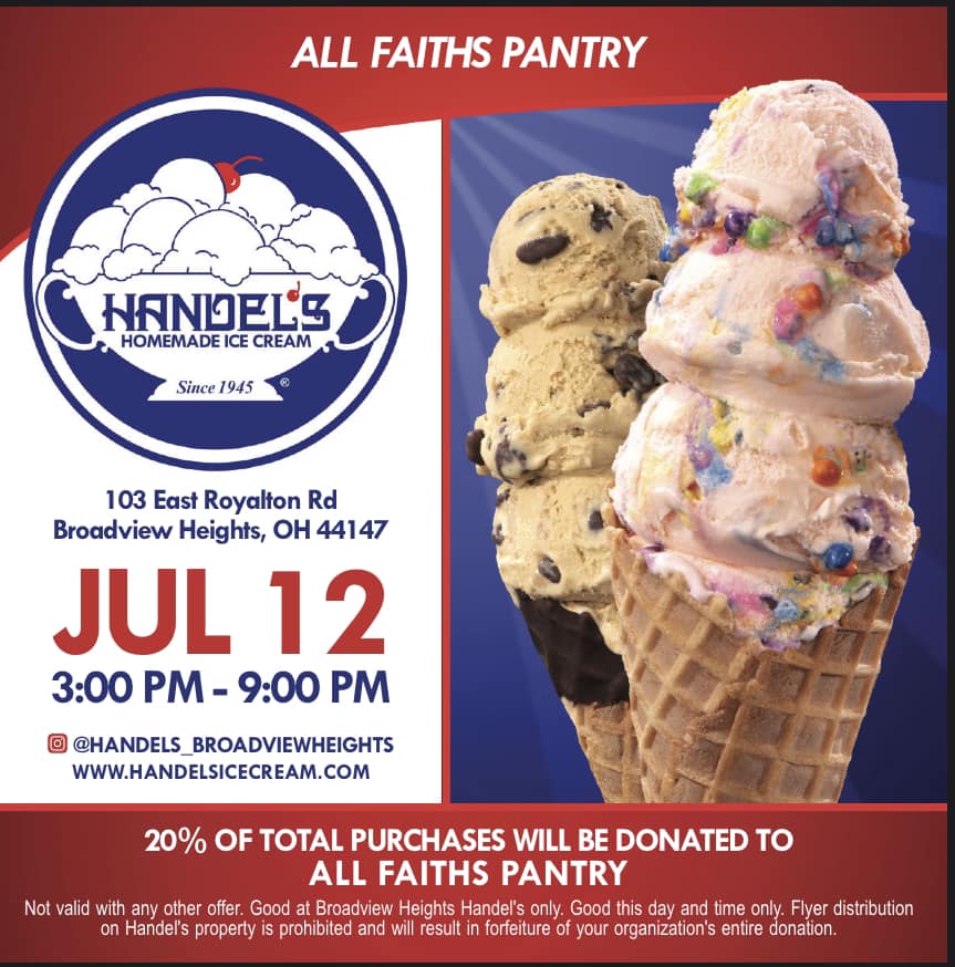July 12th: 3-9pm – Handel’s Homemade Ice Cream